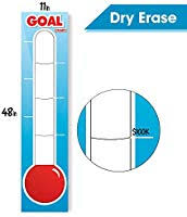 fundraising thermometer dry erase goal board 48 x 11