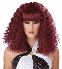 Disco Diva 70 S 80 S Burgundy Costume Wig Transform Yourself Into A 70s Or 80s Disco Diva With A Head Of Sassy Permed Burg Wig With Bangs Beautiful Wigs Wigs