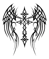Wings clipart line art how to draw a cross with wings step 6 Tatto Tattoo Angel Wings With Cross
