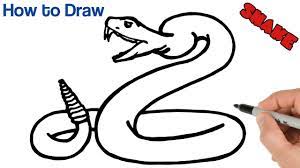 Unfinished red diamond rattlesnake (crotalus ruber). How To Draw A Snake Rattlesnake Easy Animals Drawings Step By Step Youtube