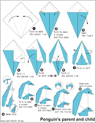 This tutorial explains how to make a traditional origami penguin from one sheet of paper. Origami Penguin S Parent And Child Origami Penguin Origami Diagrams Christmas Origami