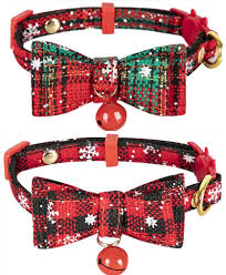 See more ideas about christmas cats, cats, christmas animals. Pet Supplies Christmas Cat Bow Tie Collar Breakaway Small Dog Collars With Bell Amazon Com