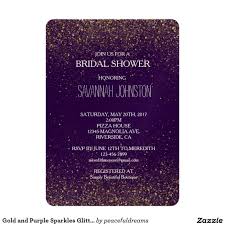 Gold And Purple Sparkles Glitter Bridal Shower Invitation Zazzle Com Glitter Bridal Shower Bridal Shower Bridal Shower Invitations