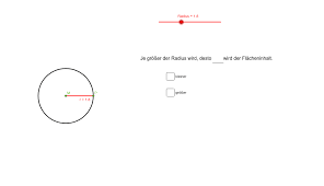 Ein kreis ist eine fläche, bei der alle randpunkte den gleichen abstand zum mittelpunkt haben. Kreis Radius Und Flacheninhalt Geogebra