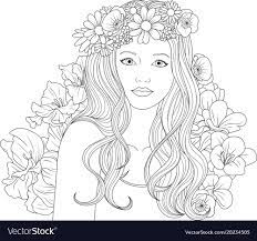 Search through 623,989 free printable colorings at getcolorings. Beautiful Girl Coloring Pages Royalty Free Vector Image