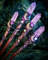 Cosmic Moonchild Amethyst Hair Stick Magical Scepters For Mystics And Witches To Adorn Their Locks And Cast Their Sp Witch Wand Magical Jewelry Witchy Crafts