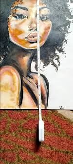 Mixed media portrait of a woman