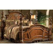 Aico Villa Valencia 4pc Poster Bedroom Set In Chestnut In 2021 Discount Bedroom Furniture Bedroom Furniture Sets Aico Furniture