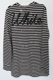 Black And White Striped Long Sleeve Tee Striped Off White C O Virgil Abloh Distressed Black White Long Sleeve T Shirt M