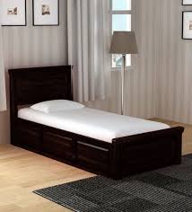 Stanfield Solid Wood Single Bed With Storage In Warm Chestnut Finish By Amberville Single Beds With Storage Single Bed Bed