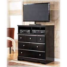 Ashley drystan queen bedroom set + symbol queen estes euro comfort mattress set. B271 39 Ashley Furniture Shay Almost Black Bedroom Media Chest