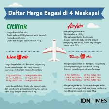 Search results for harga bagasi air asia. Infografis Tarif Bagasi 4 Maskapai Penerbangan Domestik