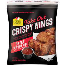 Costco sells their 10 pound pack of frozen chicken wings for $24.99. Foster Farms Take Out Crispy Chicken Wings Sweet Chipotle Bbq 4 Lbs