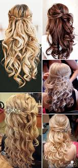For when you don't have hair length to make a feature out of your hair on your big day, use flowers once again this look is very pretty, but if you're having an outdoor wedding, just be mindful of wasps and bees! 20 Awesome Half Up Half Down Wedding Hairstyle Ideas Elegantweddinginvites Com Blog
