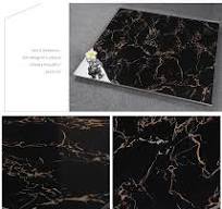 Luxury Non-slip Black Stone Glossy Full Polished Glazed Porcelain Marble  Floor Tiles
