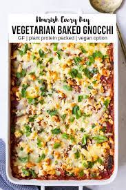 Vegetarian Baked Gnocchi With Lentils Recipe Baked Gnocchi Vegetarian Bake Vegetarian Recipes
