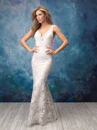Sheath V Neck Lace Wedding Dress Allure Bridal 9556 In 2020 Allure Bridal Allure Wedding Dresses Wedding Dress Necklace