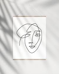 Black And White Face Drawing One Line One Line Art Face Illustration Minimalist Modern Drawing Black And White Wall Art Continuous Line Face Sketch Original Artwork Printable Line Art Drawings Face Illustration Modern Drawing