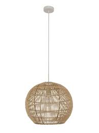 Herman 1 Light 400mm Round Pendant In Natural Light Rattan Pendant Light Round Pendant