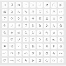 250 Basic Set Ios 14 App Icons Black White Grey Dark Light Etsy Wallpaper App App Apple Icon