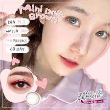 💋 สุดปัง มีค่าสายตา 💋 Wink Mini Dolly Gray Brown บิ๊กอาย สุดปัง  คอนแทคเลนส์ รายเดือน มีอย แถมตลับฟรี เลนส์นิ่ม สวยปังมาก