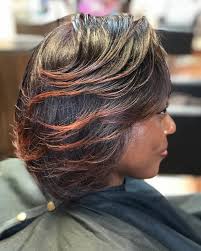 Relaxer Free Hair With A Bomb Color And Press Black Hair Salons Black Hair Stylist Natural Hair Stylists