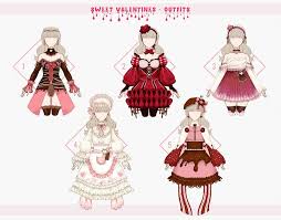 Open 4 5 Sweet Valentines Outfits By Lomenel Valentines Outfits Drawing Anime Clothes Themed Outfits