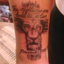 Proverbs 28:1 (ceb) the wicked run away even though no one pursues them, but the righteous are as confident as a lion. Pin On Tattoos