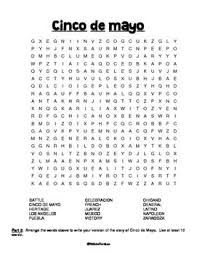 Cinco De Mayo Word Search Linking Words Spanish Word Wall Cinco De Mayo Activities