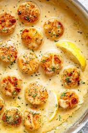 7 tips to make your eating habits more sustainable.the richness of large buttery scallops with a crisp sear is hard to beat. Creamy Garlic Scallops Cafe Delites