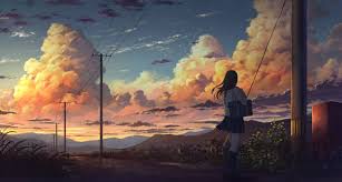 Anime Sky Wallpapers Art Image Nature View Beautiful Kurdishotaku Animeart Sunset Anime Scenery Wallpaper Anime Background Scenery Wallpaper