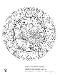 This month's free adult coloring page features birds and birdhouses. Bird Mandala Adult Coloring Page Woo Jr Kids Activities