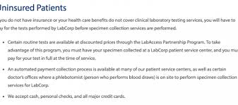 The fda actually forbids monetary compensation for donating blood. Labcorp Program Offers Discounted Fees On Lab Tests For Uninsured People Or Cash Patients Clear Health Costs