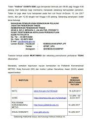 Kementerian pendidikan malaysia telah mengumumkan pendaftaran kemasukan ke politeknik bagi pelajar lepasan spm yang telah mengambil kertas peperiksaan bagi tahun 2016. Kementerian Pengajian Tinggi On Twitter Kenyataan Media Keputusan Permohonan Rayuan Upuonline Sesi Akademik 2017 2018 Pada Isnin 12 Jun 2017