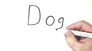 How to Turn Words Dog into a Cartoon - Step by Step for Kids - YouTube