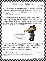 Free 2nd 4th Grade Christopher Columbus Text Passage And Graphic Organizers Kindergarten Worksheets Sight Words Letter Recognition Worksheets Reading Comprehension Worksheets