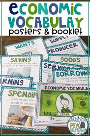 Economic Vocabulary And Booklet Economics Poster Vocabulary Posters Social Studies Elementary