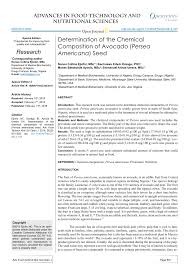 Pdf Determination Of The Chemical Composition Of Avocado Persea Americana Seed