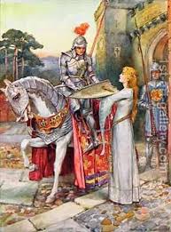 Sir Lancelot Gives His Shield Into Elaines Keeping Kresleni Vily