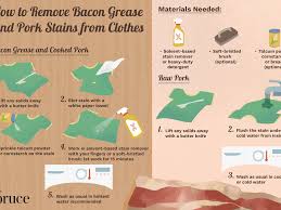 As a cleaning bonus, baking soda not only removes the stain, but also will get grease smell out of clothes at the same time. Remove Bacon Grease Stains On Clothes And Carpet