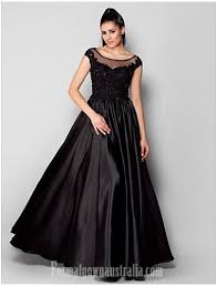 Australia Formal Dress Evening Gowns Black Plus Sizes Dresses Petite A Line Princess Scoop Long Floor Length Stretch Satin Stretch Satin Dress Formal Evening Dresses Petite Evening Dresses