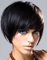 Dark brown to deep red ombre with short hair.