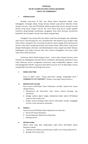 Pemuda adalah generasi penerus bangsa, dimana dalam dirinya terdapat bakat yang harus dikembangkan serta dibina guna menciptakan manusia yang berkualitas dalam. Proposal Reuni