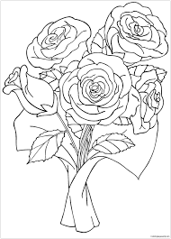 Here are some rose coloring pages printable free for your little artists. Roses Flower Coloring Pages Flower Coloring Pages Coloring Pages For Kids And Adults