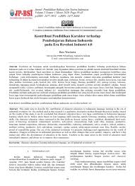 Revolusi perindustrian keempat (industri 4.0) melibatkan teknologi automasi memberi cabaran baharu kepada semua sektor di negara ini yang dalam seminar itu, marmolejo turut memuji malaysia selaku negara pertama merangka elemen cabaran industri 4.0 dalam pelan pembangunan. Top Pdf Kontribusi Pendidikan Karakter Terhadap Pembelajaran Bahasa Indonesia Pada Era Revolusi Industri 4 0 123dok Com
