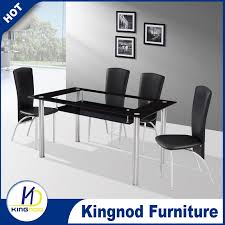 Giantex 5 piece dining table set, kitchen dining set with tempered glass table top and 4 chairs, dinette set for 4 for breakfast dining room kitchen. Modern Design Dining Room Furniture Tempered Glass Table And Chrome Dining Chair Dining Room Set Buy Dining Room Set Design Dining Room Set Modern Dining Room Set Product On Alibaba Com