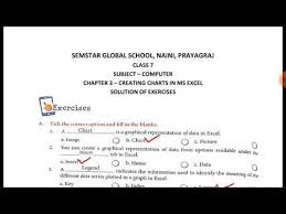 These ncert solutions includes comprehension check, working with the text as well as language, speaking and writing section. Class 7 Computer Chapter 3 Creating Charts In Ms Excel Full Exercise Solution Youtube