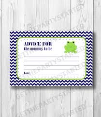 An almost mom prepping the house for baby and getting ready for all the before baby celebrations could definitely use a few wishes, words of wisdom, or advice. Advice Cards Printable Advice For The New Mom Cards Frog Baby Show Get The Party Started