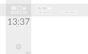 By default it's set to count up, showing the seconds and hundredths automatically switching to minutes and seconds after one minute. Timer