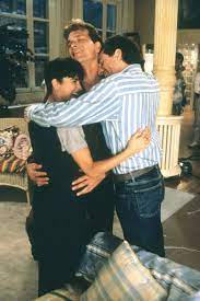 That day, ghost, starring patrick swayze as sam wheat, a murdered banker who haunts lower manhattan to protect his lover molly jensen, played by demi moore, began its ascent to surprise summer. Demi Moore Patrick Swayze And Jerry Zucker On The Set Of Ghost 1990 Via Http Hollywoodlady Tumblr Com Patrick Swayze Ghost Patrick Swayze Demi Moore